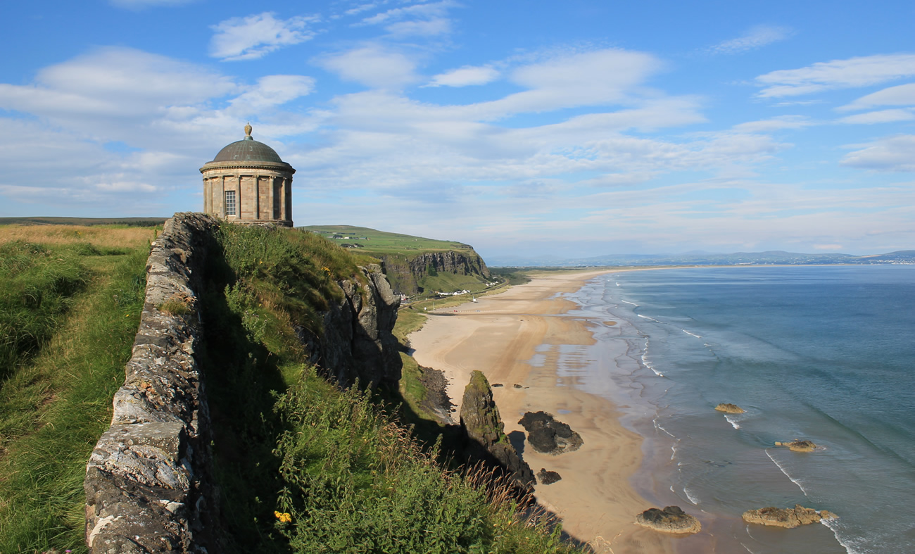Mussenden Temple above the Atlantic Castlerock, Northern Ireland
